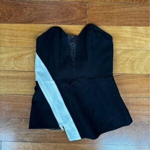 Black Strapless Blouse Small